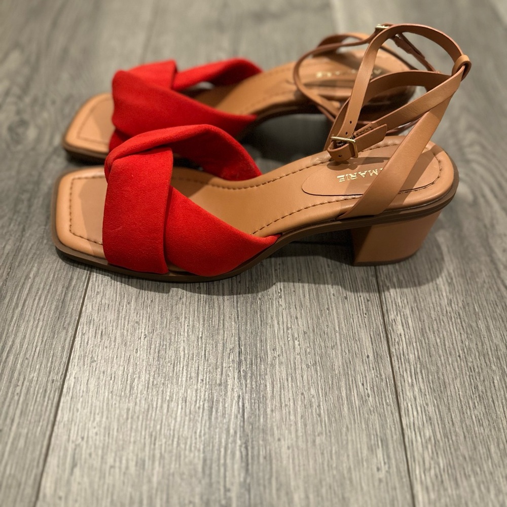 Alex Marie Red and Tan Women's Sandals